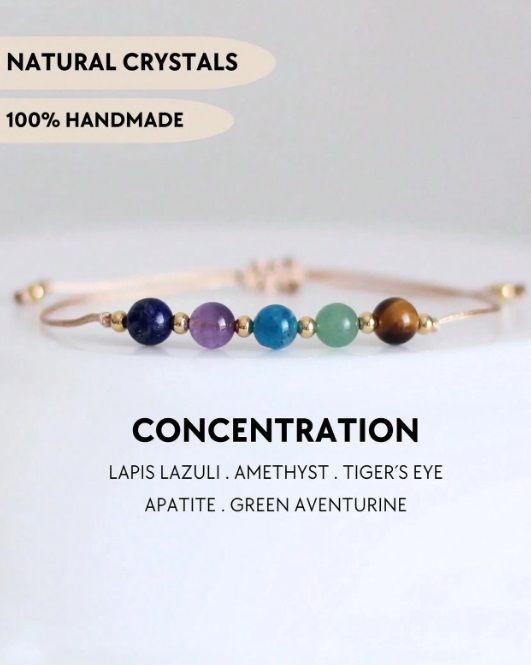 (B7) Precious stone minimalist drawstring bracelet for adult / teenager