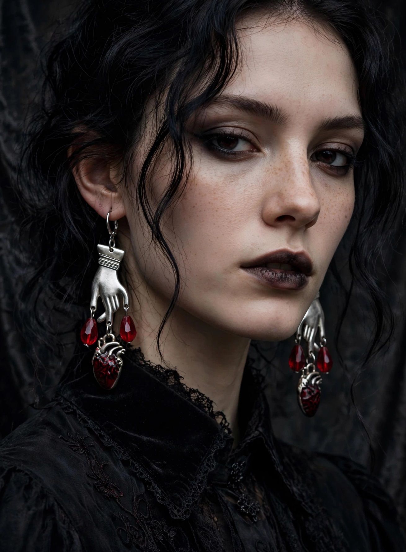 (E61) Ladies / teenagers Goth punk earrings