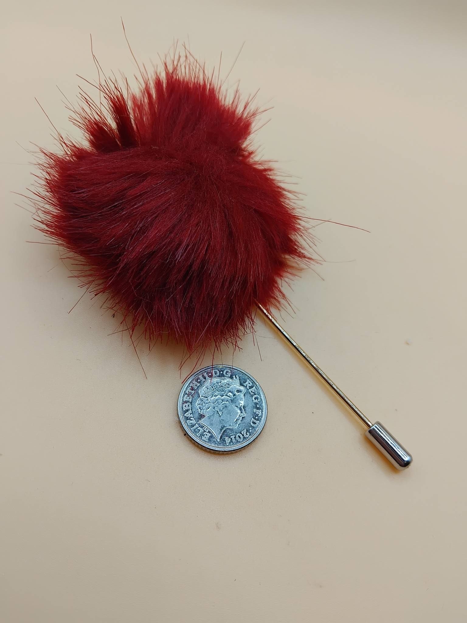 (LP3) Bushy cotton flower design lapel / hat pin