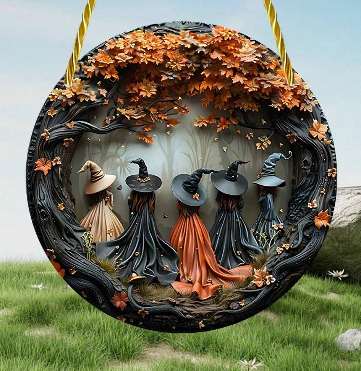 (Sc1) 2D Group of witches sun catcher