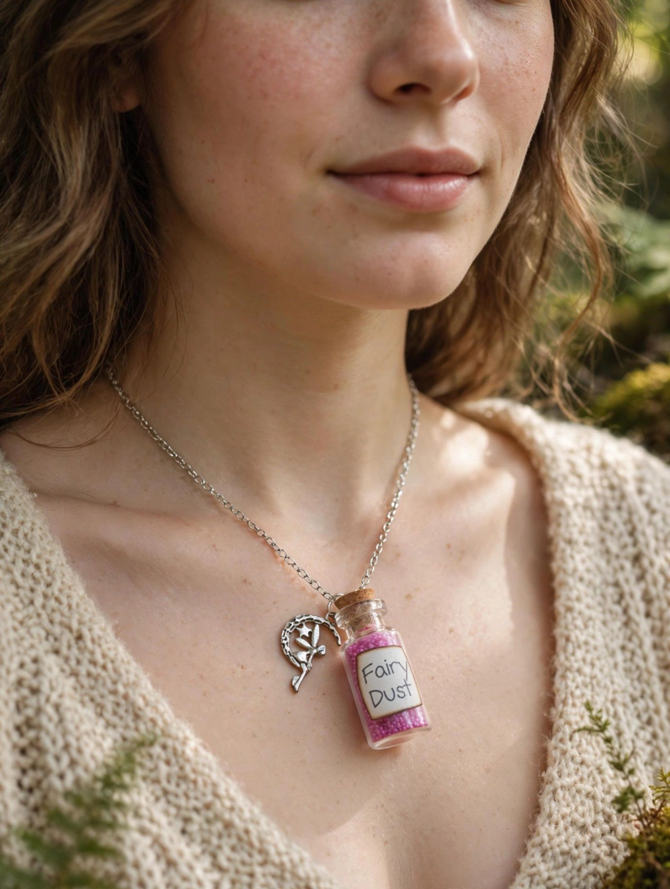 (N23) Goth style Mystical Fairy Dust adult / teenager necklace