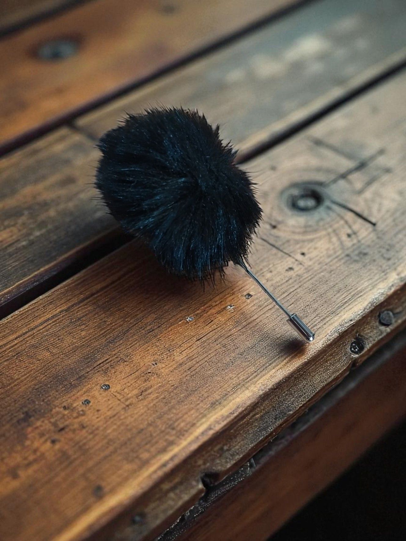 (LP3) Bushy cotton flower design lapel / hat pin
