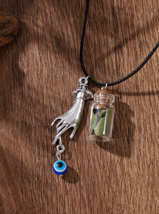 (N25) “Necklace against the evil eye” double pendant