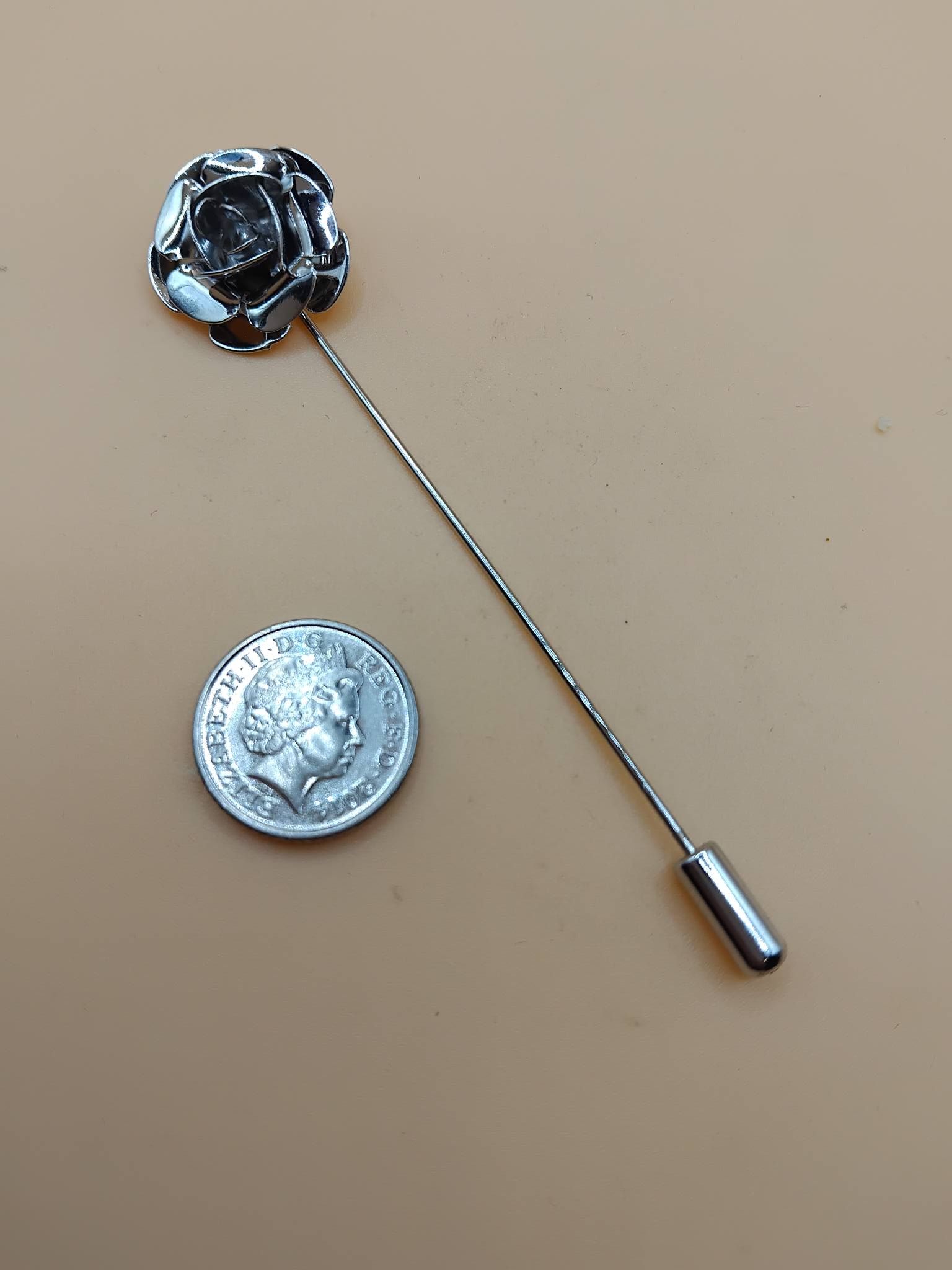 (LP2) Metal rose design lapel / hat pin