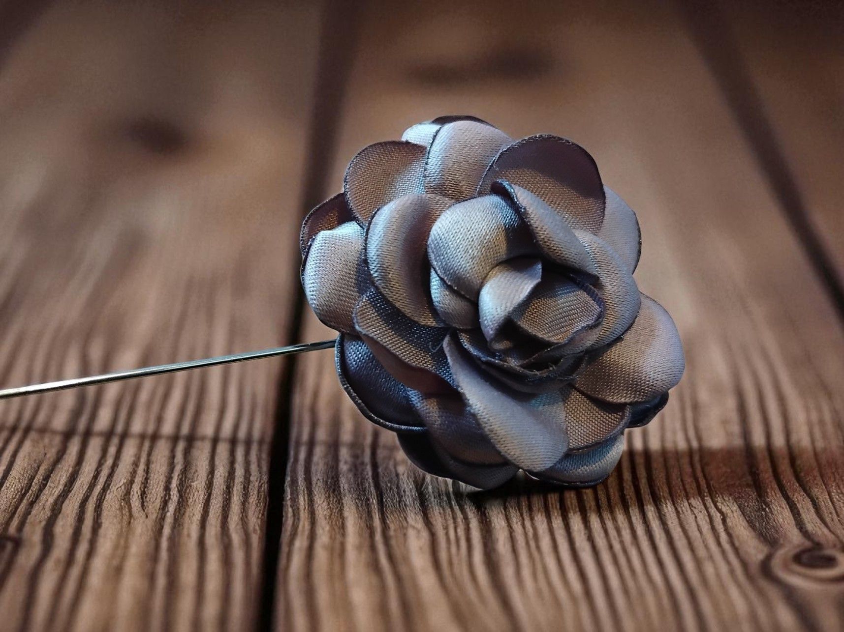 (LP4) Purple cotton flower design lapel / hat pin