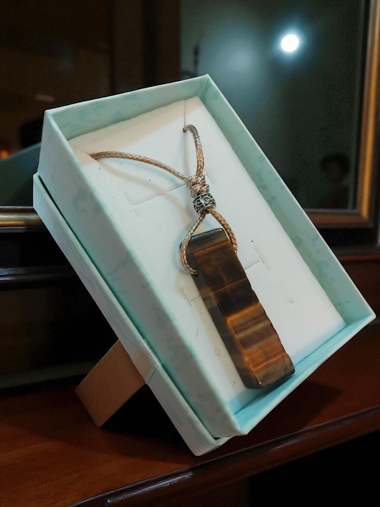 (N9) Natural Stone Asymmetrical Shaped Rectangular Pendant Necklace