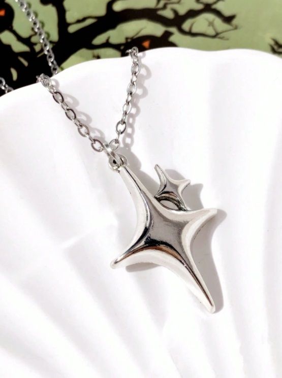 (N26) Double star pendant necklace