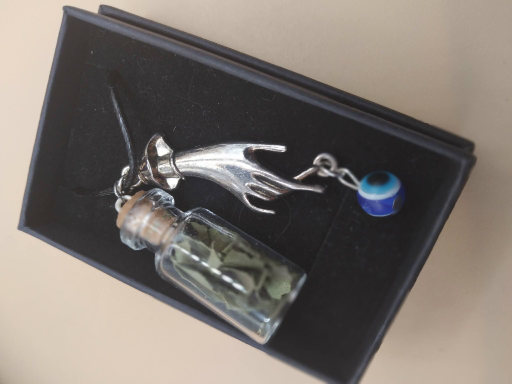 (N25) “Necklace against the evil eye” double pendant
