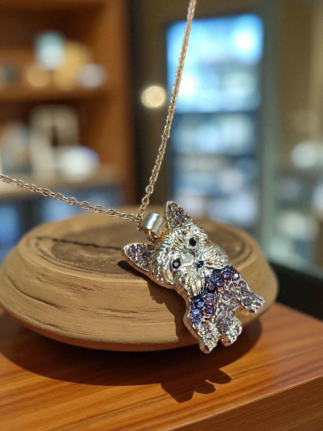 (B-N-7) Yorkshire terrier pendant necklace