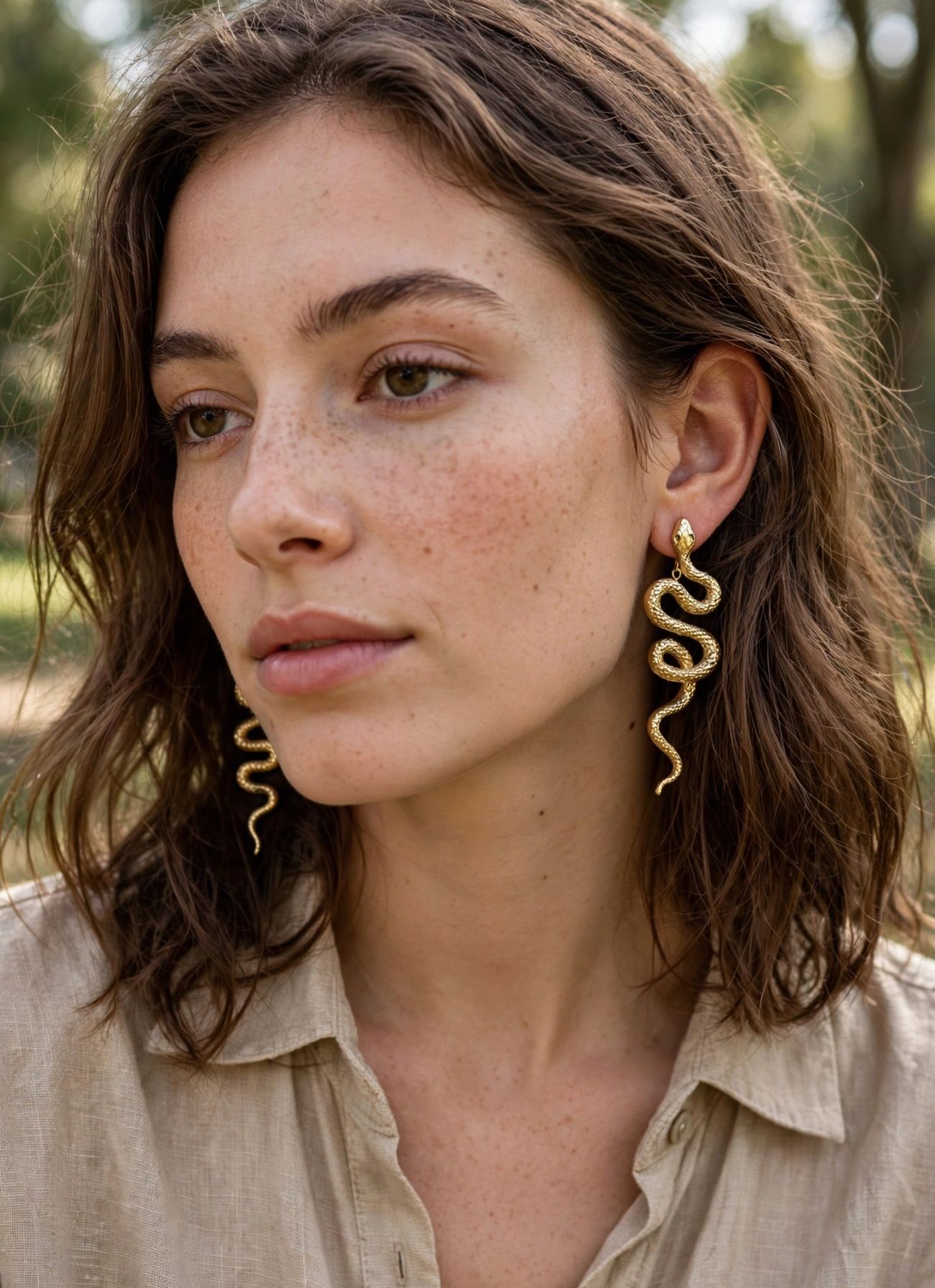 (E91) Swirly snake earrings