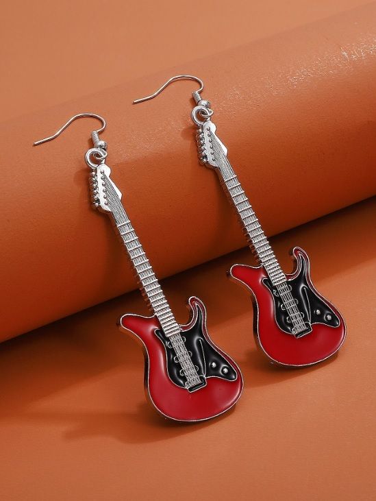 (E20) Pair of guitar earrings