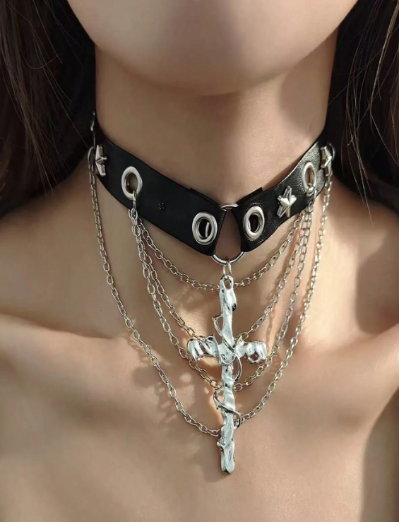 (N82) Goth / Punk Unisex choker necklace