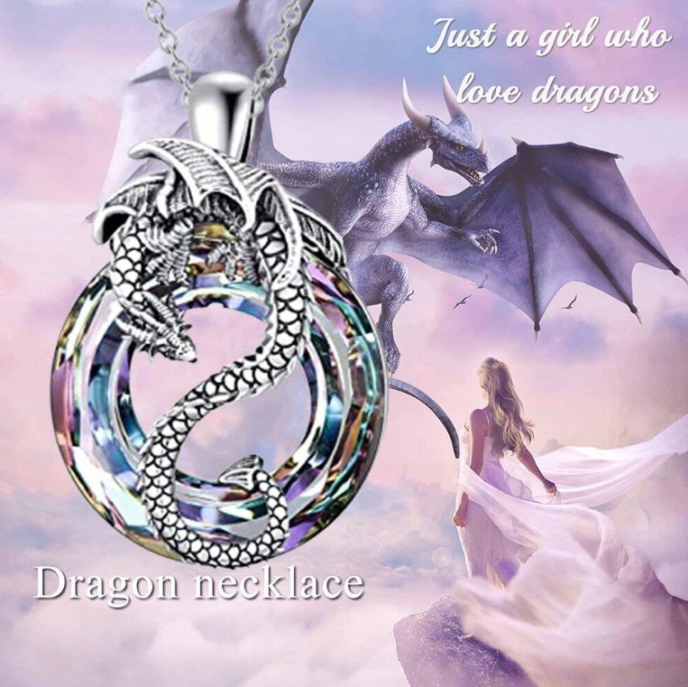 (N1) Wonderful dragon pendant necklace for ladies or teenagers