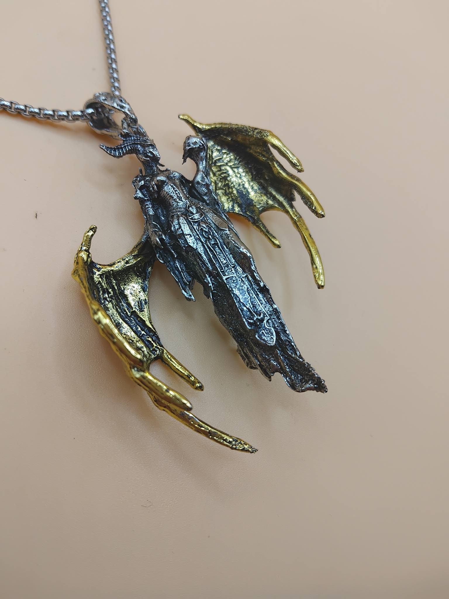 (N35) Iceman armour hero retro gothic pendant necklace