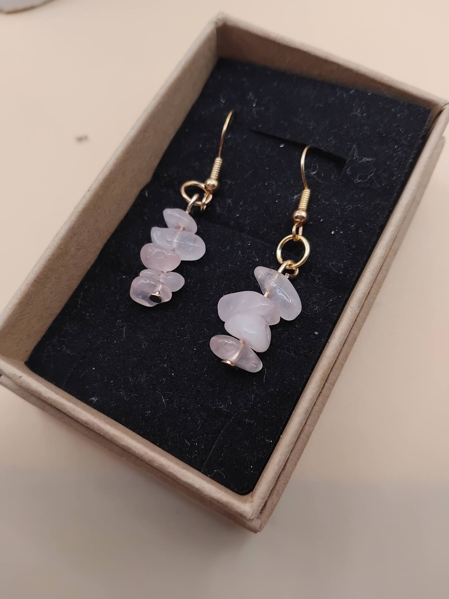(E84) Precious stone boxed earrings