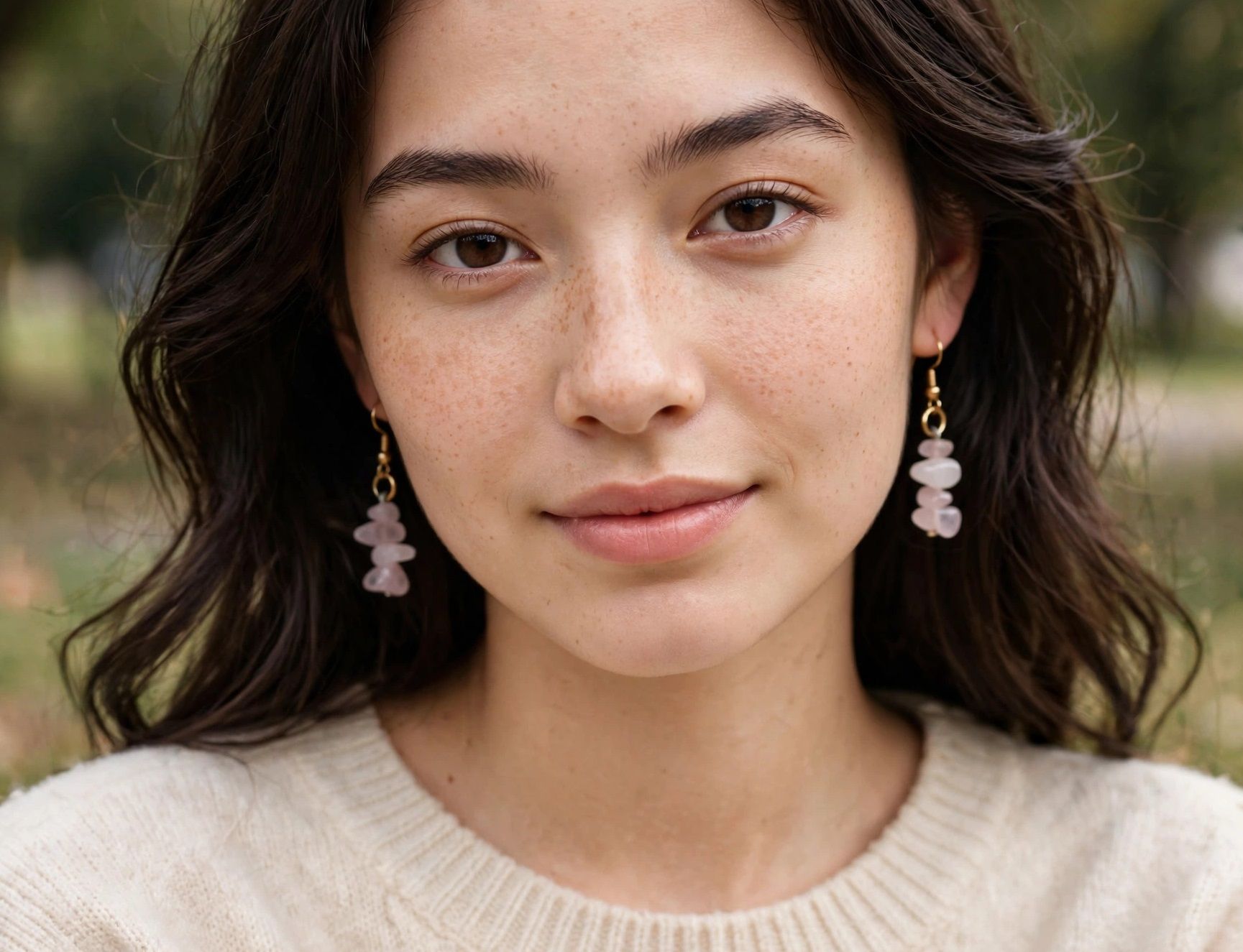 (E84) Precious stone boxed earrings