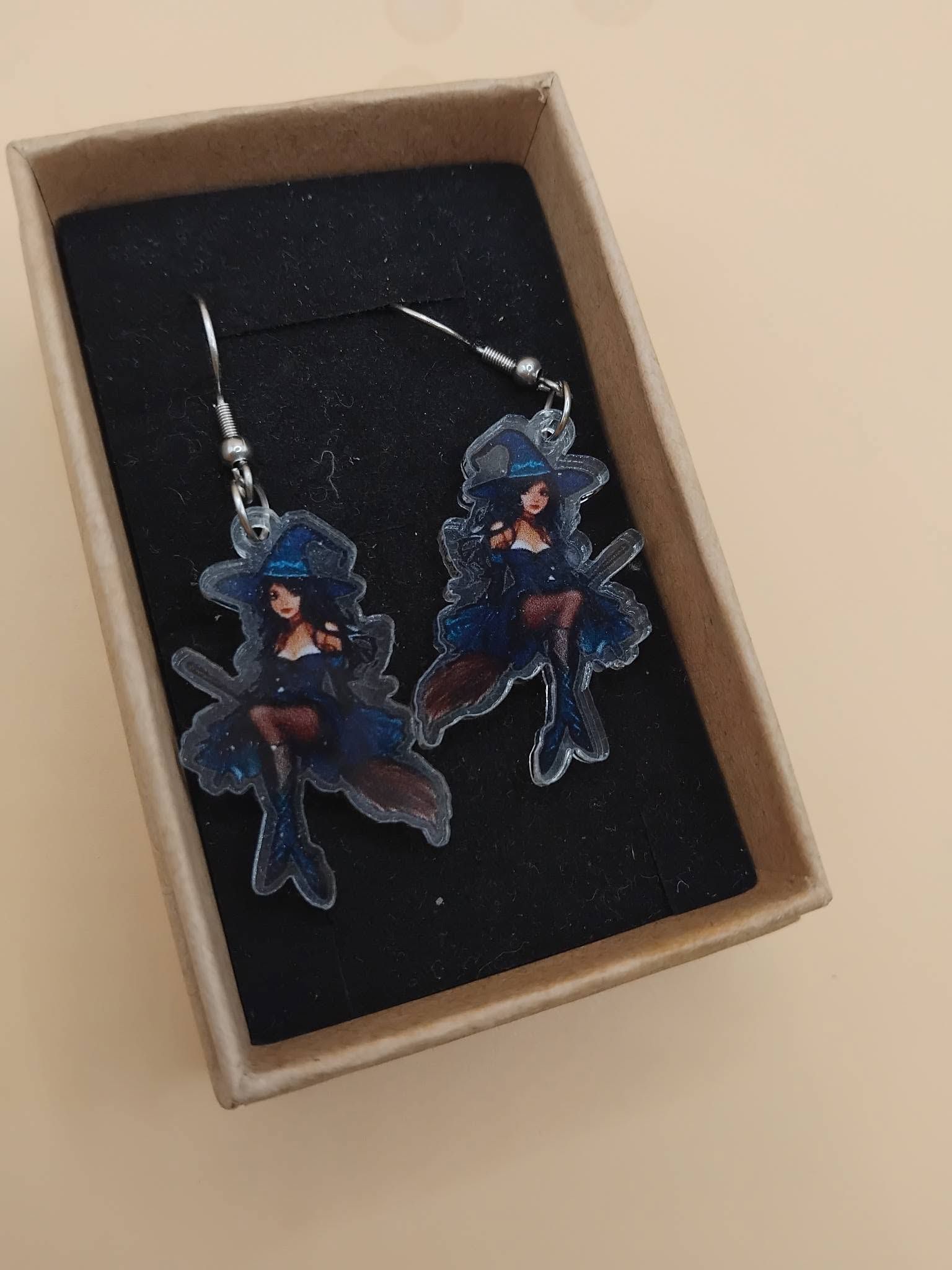 (E32) Goth Witch acrylic earrings