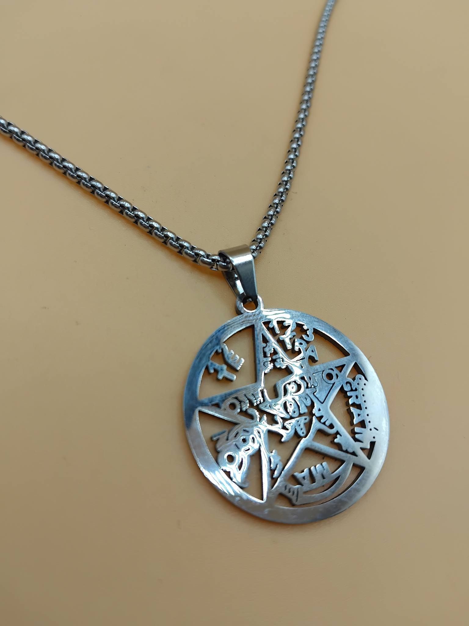 (N38) Punk hollow tree of life pendant necklace