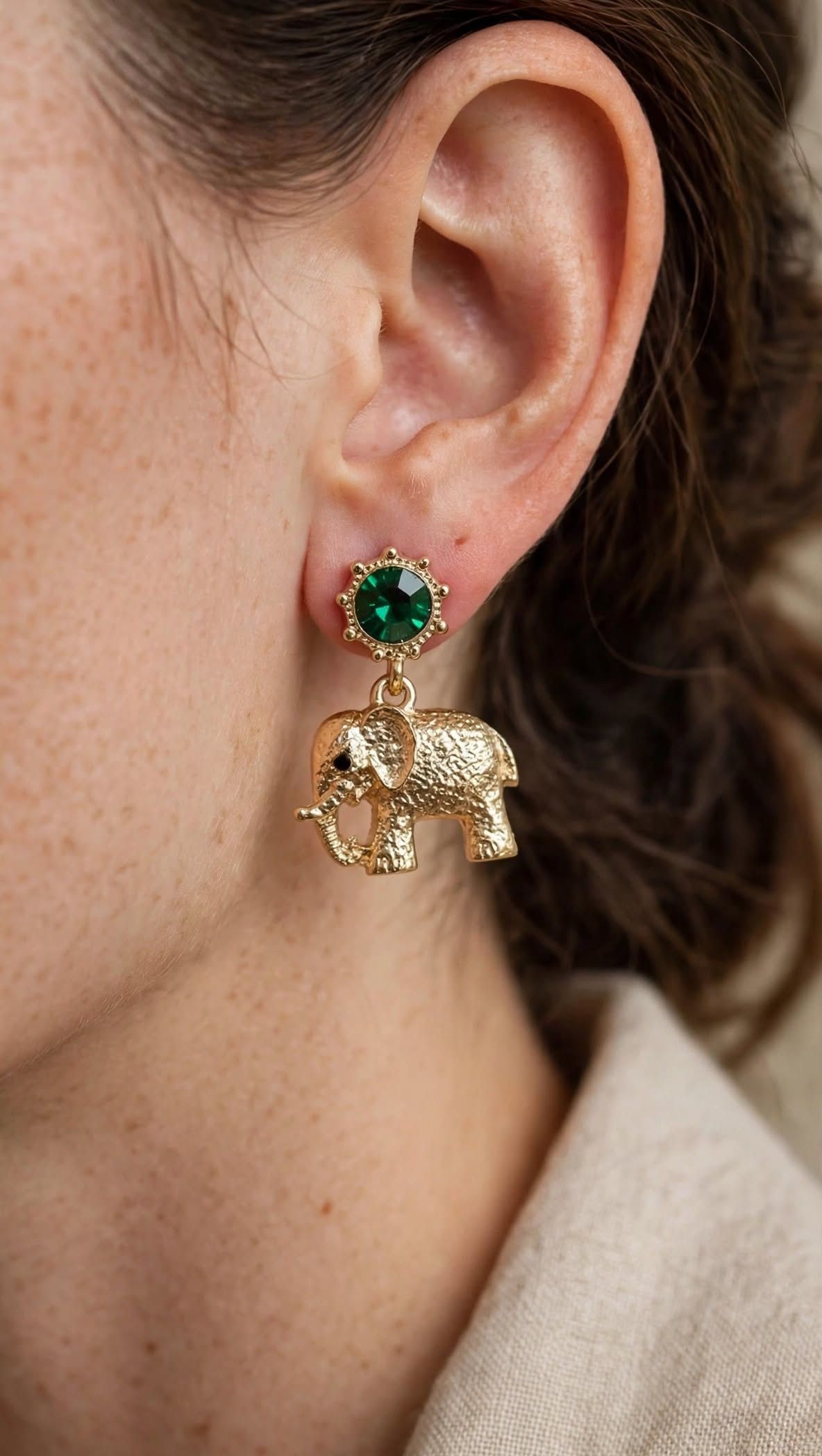 (E25) India inspired elephant earrings