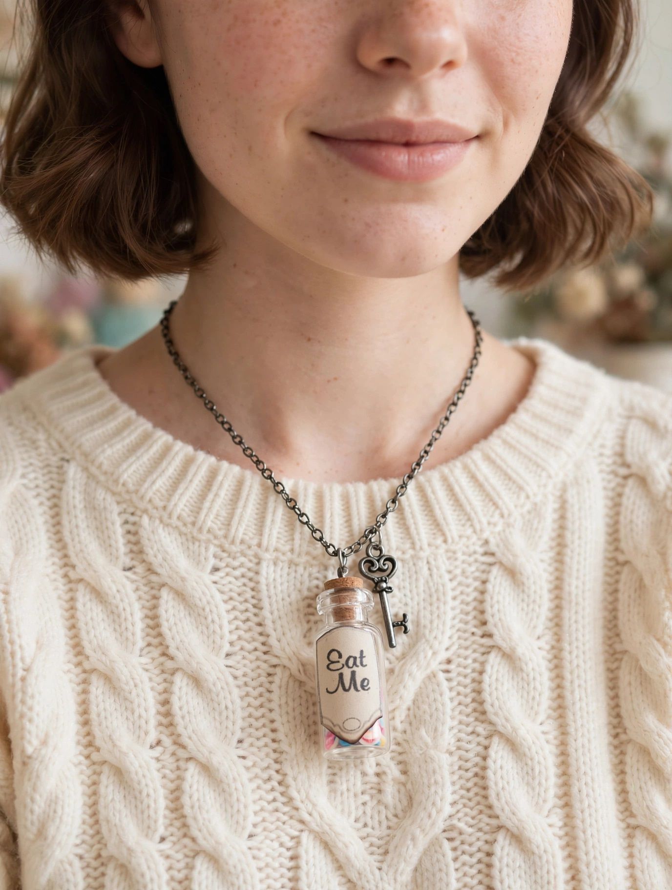 (N20) Goth style Eat me adult / teenager necklace