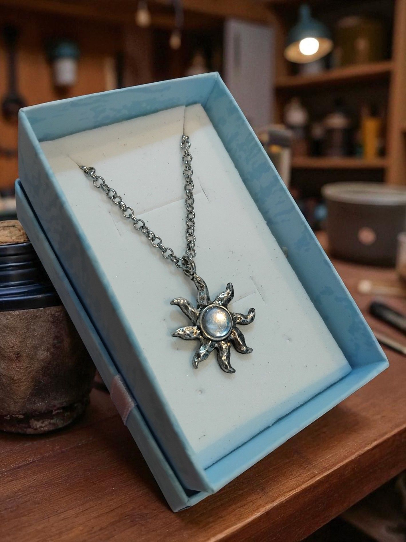 (B-N-3) Goth Solstice mini pendant boxed necklace