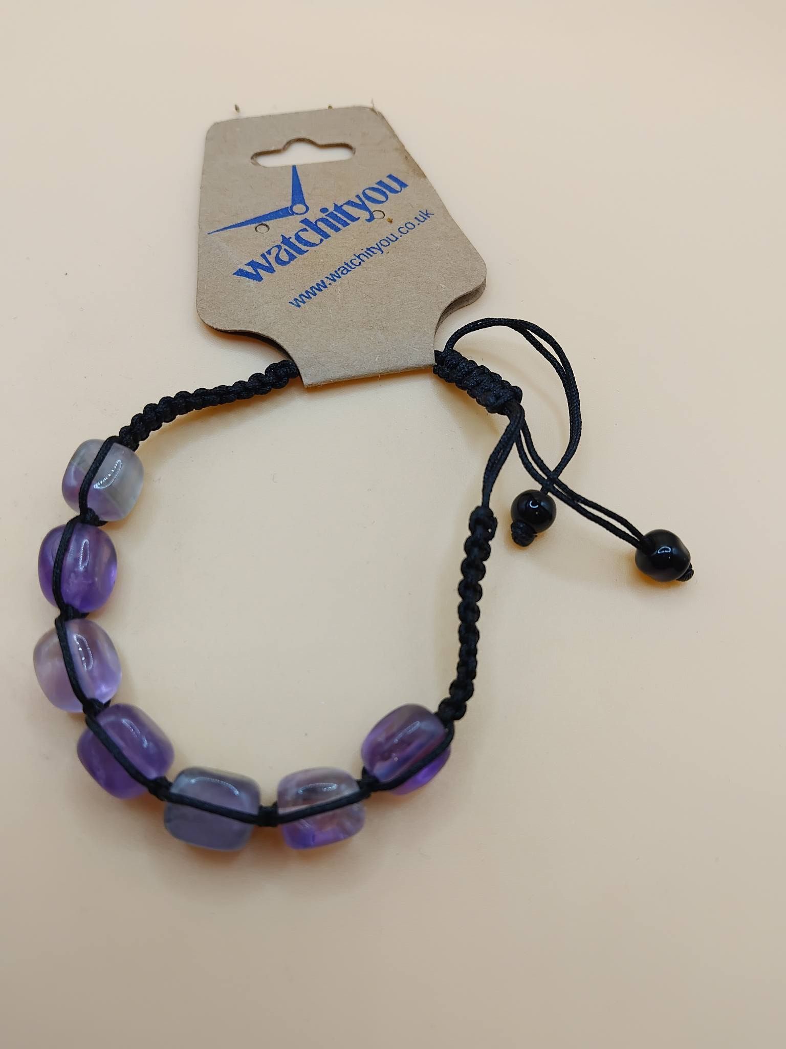 (B6) Precious stone drawstring bracelet