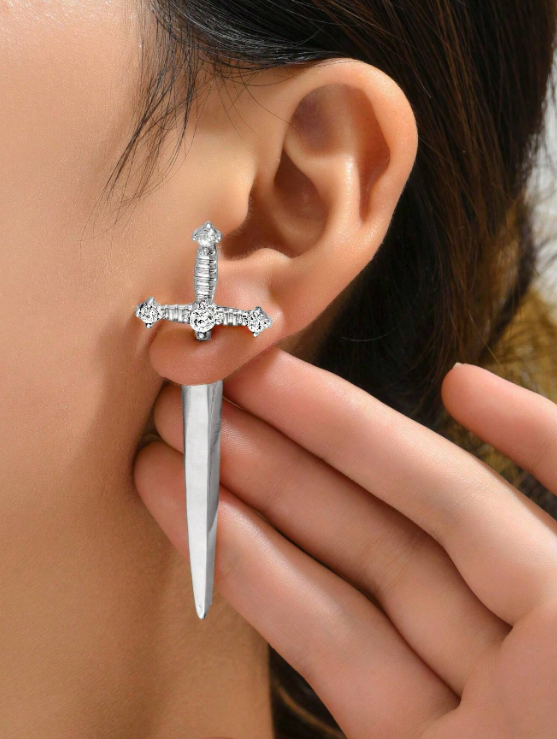 (E44) Unisex adult/teens Sword goth style earrings