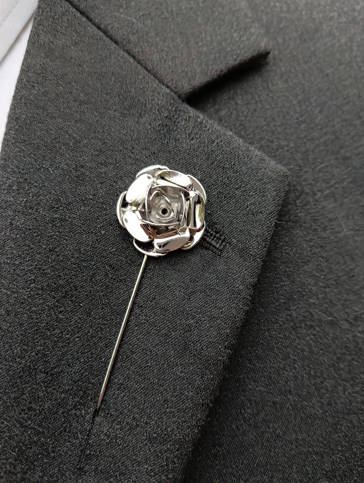 (LP2) Metal rose design lapel / hat pin
