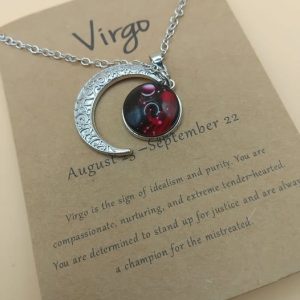 (N2) Luminous horoscope necklace brand new on card
