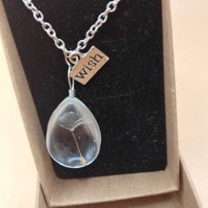 (B-N-10) Dandelion encapsulated pendant necklace
