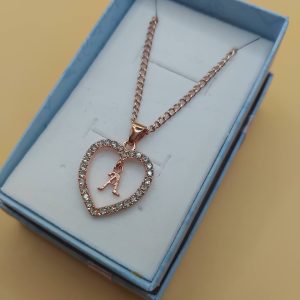 (N15) Gold coloured Letter necklaces with rhinestones