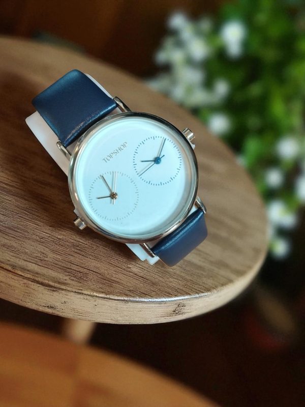 (MW18) Topshop Gents leather strap dual time zone watch - Image 3