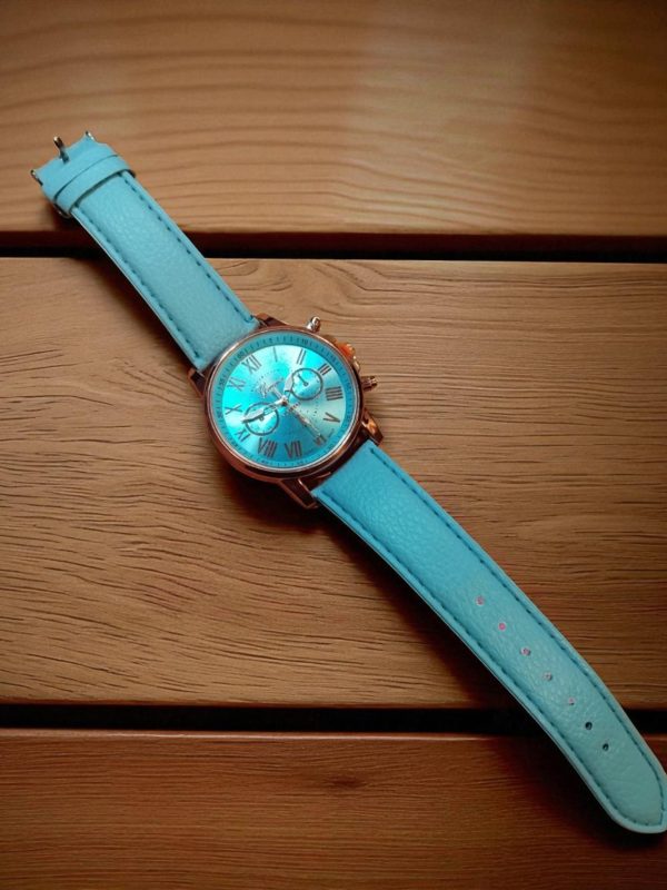 (LW20) Geneva Unisex leather strap watch - Image 2