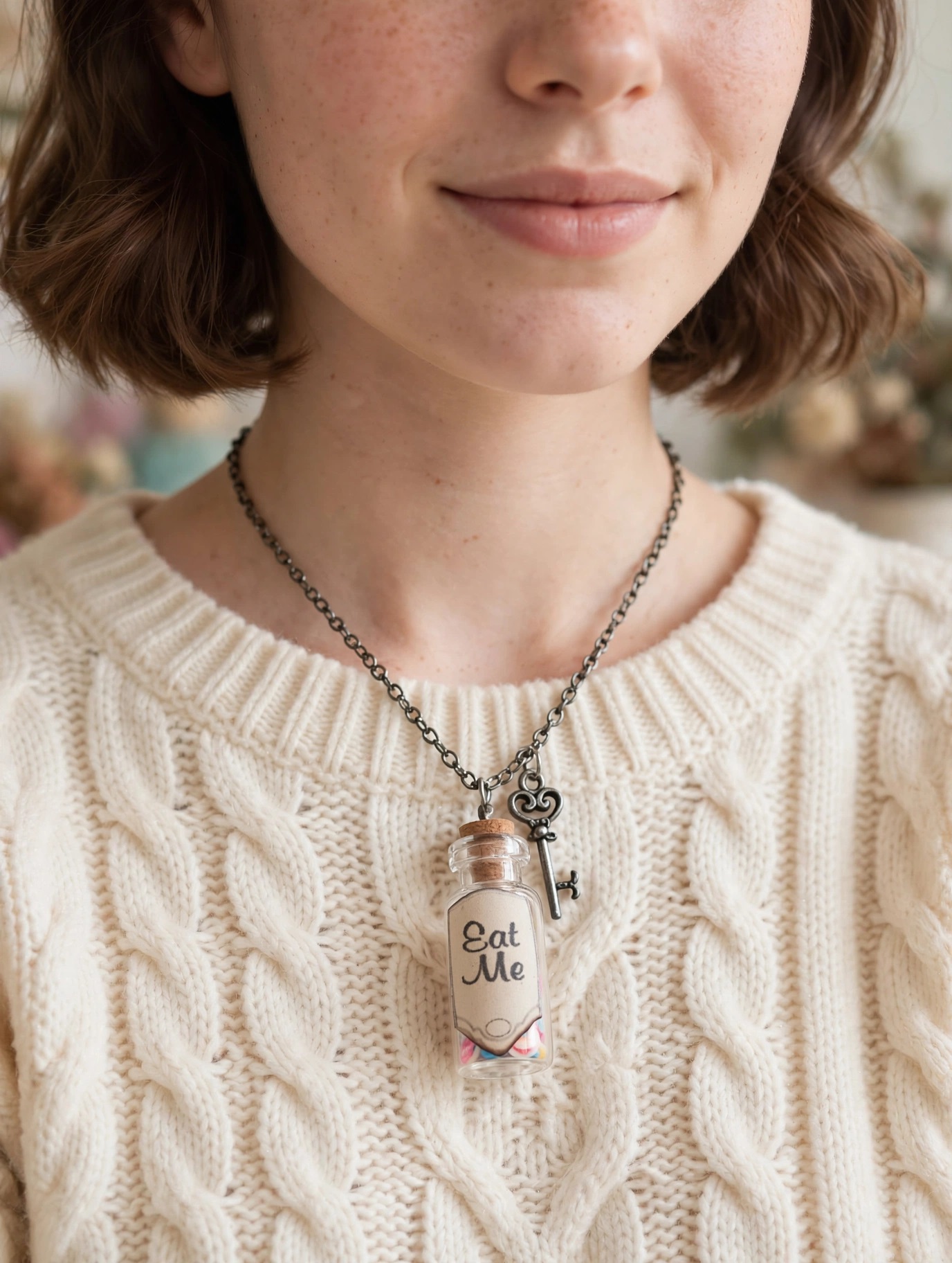 (N20) Goth style Eat me adult / teenager necklace