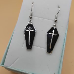 (BE3) Goth coffin earrings boxed