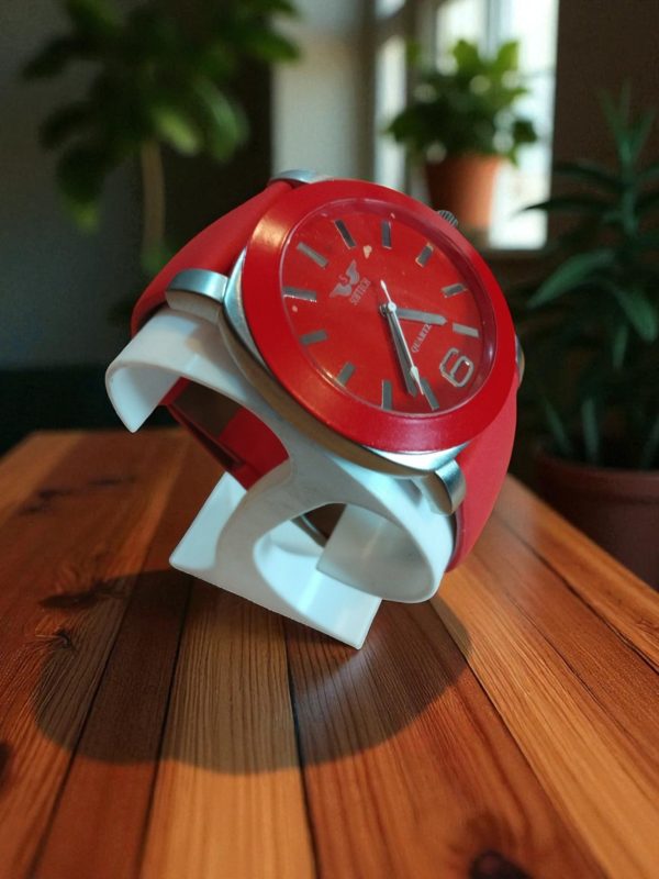 (LW36) Softech of London thick red leather strap ladies watch
