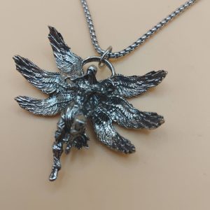 (N36) 6 winged skeleton retro gothic pendant necklace