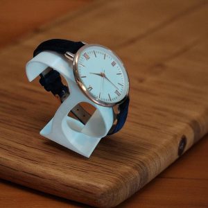 (LW50) Ladies Freedom dark blue velour over leather strap watch