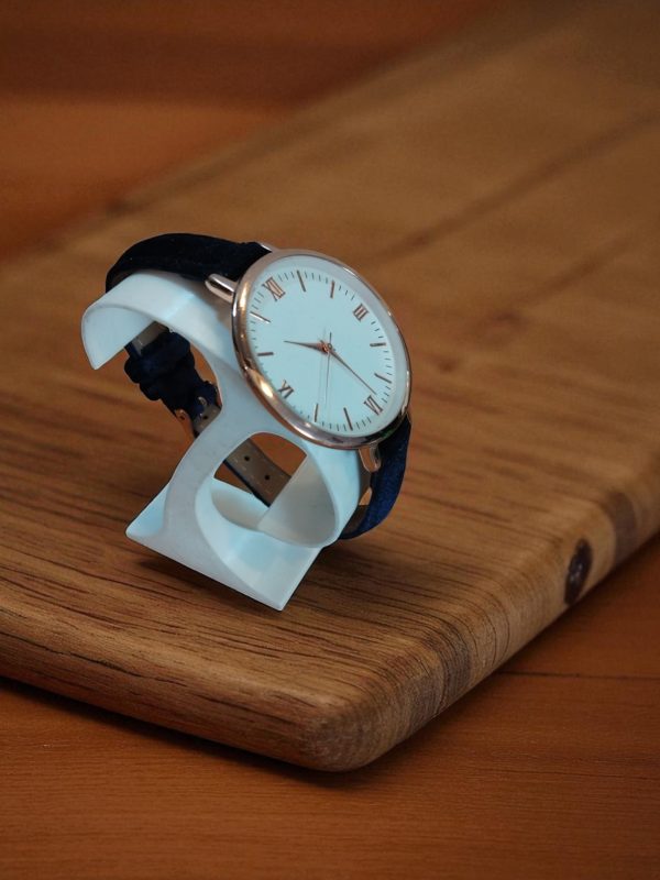 (LW50) Ladies Freedom dark blue velour over leather strap watch