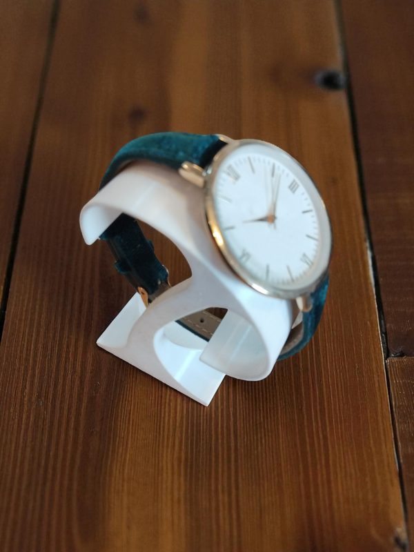 (LW52) Ladies Freedom dark green slim leather strap watch