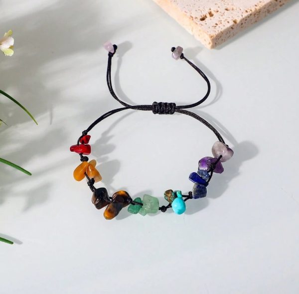 (B8) Precious stone chakra precious stone drawstring bracelet - Image 2