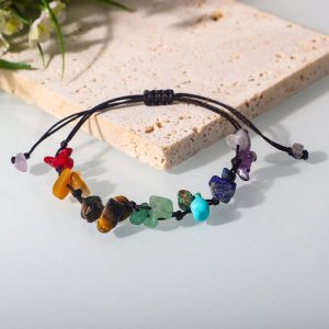 (B8) Precious stone chakra precious stone drawstring bracelet
