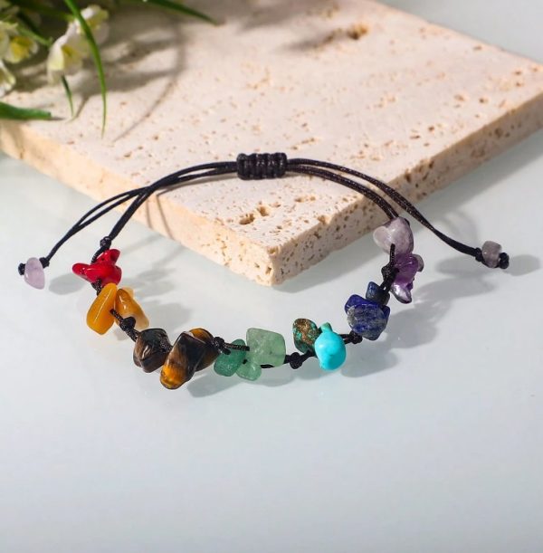 (B8) Precious stone chakra precious stone drawstring bracelet