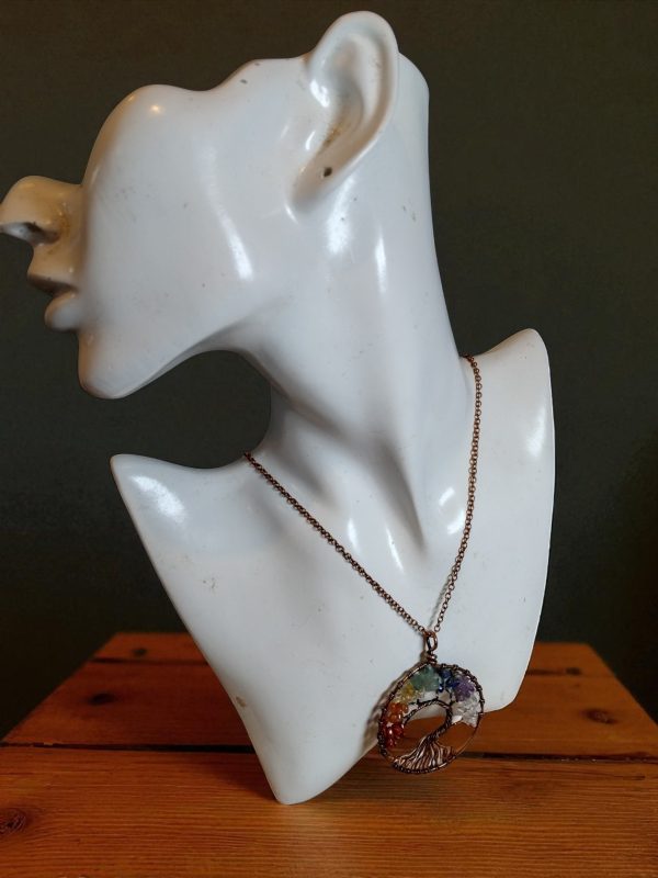 (N102) 7 chakra stone pendant necklace with precious stones - Image 3