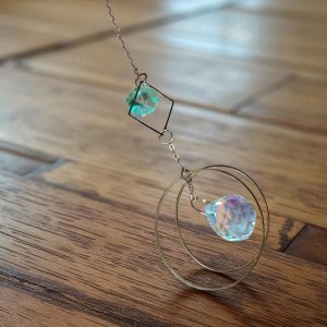 (Sc12) Acrylic glass and steel and rhinestone sun catchers