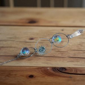 (Sc16) Acrylic glass and steel and rhinestone sun catchers