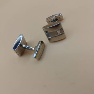 (Cf18) Pair of Jasper Conrad cufflinks with clear quartz crystal