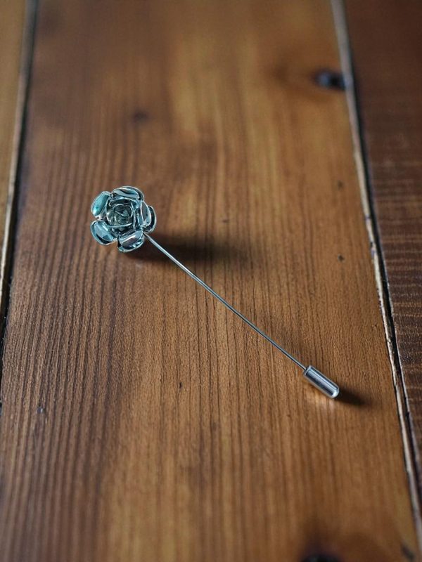 (LP2) Metal rose design lapel / hat pin - Image 2