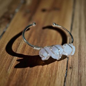 (B2) Precious stone bangle style bracelet