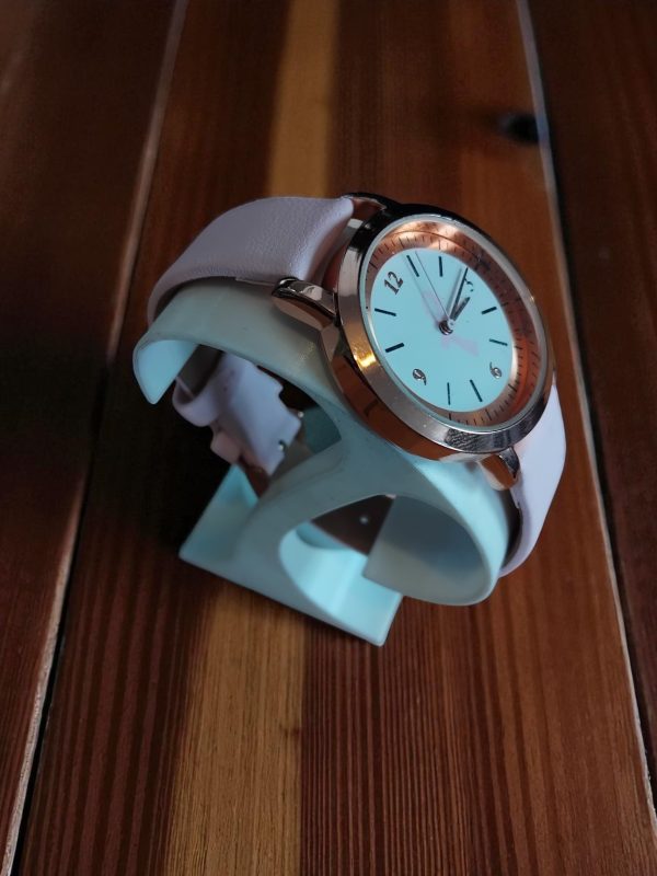 (BW29) Ladies teenager leather strap light pink ribbon watch